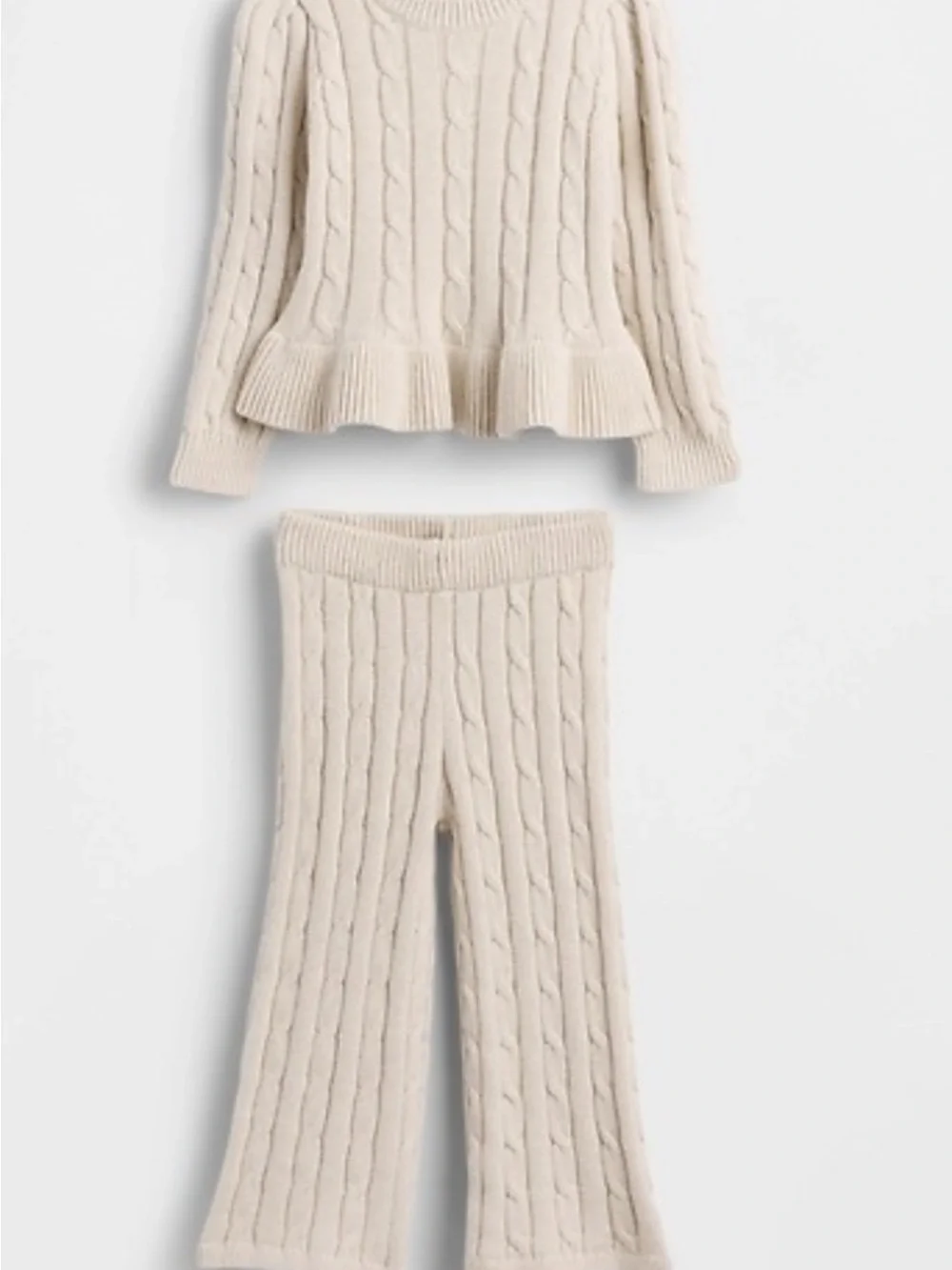 Gap Cozy Cable Knit Two-Piece Set in Cream 18-24 months